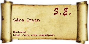 Sára Ervin névjegykártya